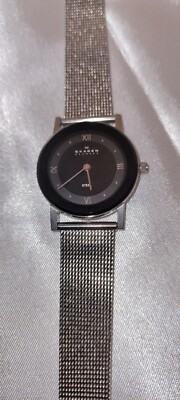 Skagen Stainless Steel Swarovski Crystals Blackface Mesh  display picture 2