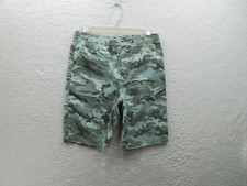 Boys member marks woven Cotton pull on shorts Green Camo Size 14-16