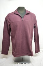 New Croft  Barrow Men's Burgandy Extra Soft Artic Fleece 1/4 Zip Sweater MED
