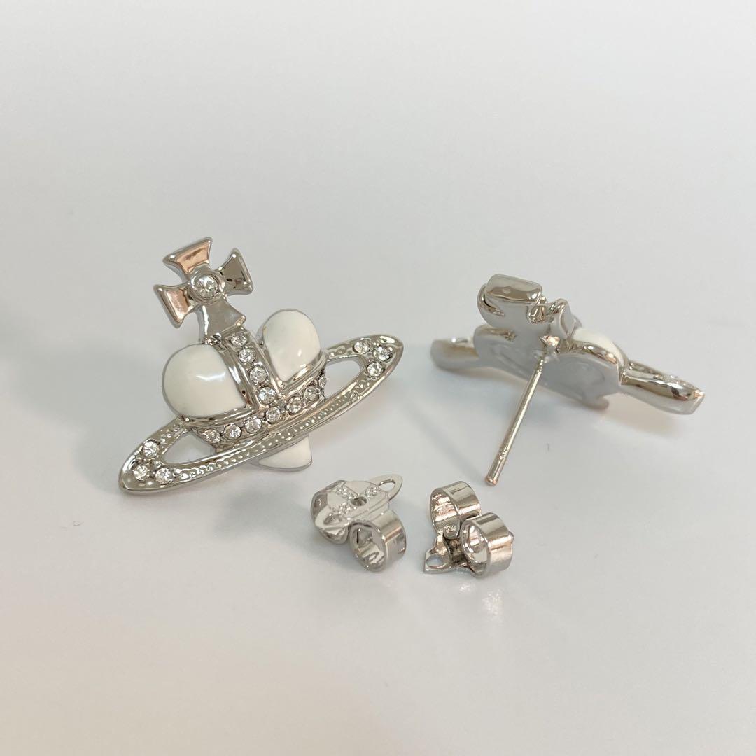 Vivienne Westwood Earrings Pierce Diamante White 2.5 cm w