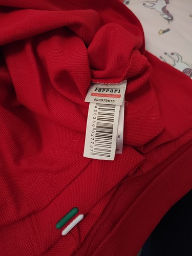 Polo Shirt Ferrari classica rossa autentica da uomo cotone taglia ""L"" nuova - Foto 5 di 6