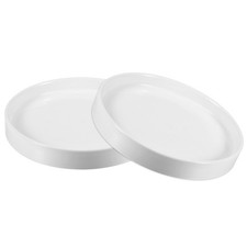 Pianta Vaso Piattino 20cm Ceramica Rotonda Fiore Vassoio,Bianco 2pz