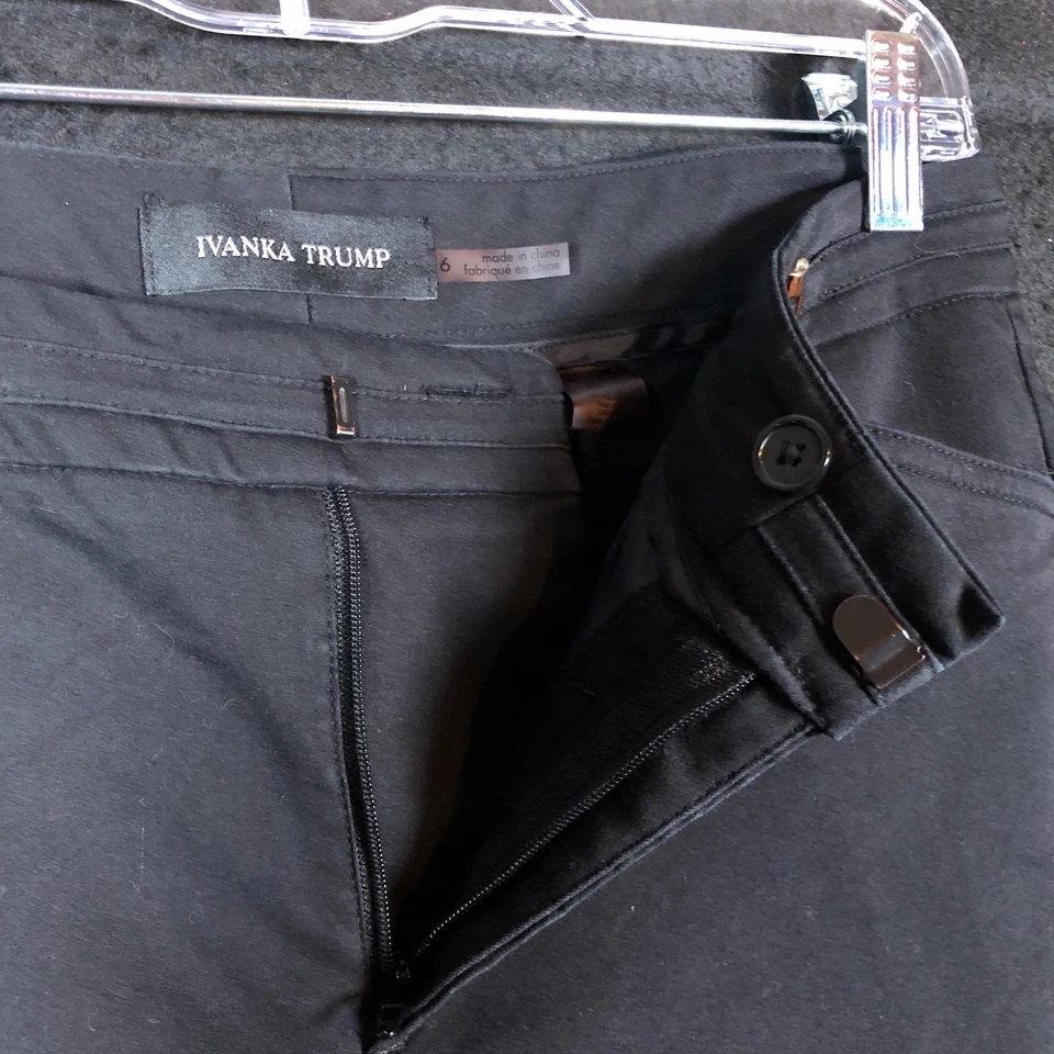 Pantalones para mujer Ivanka Trump negros tiro medio forrados al tobillo elásticos 6 Foto 4 de 4