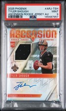 2025 PANINI PHOENIX ASCENSION ROOKIE JERSEY AUTO TYLER SHOUGH RC 41/49 PSA 9