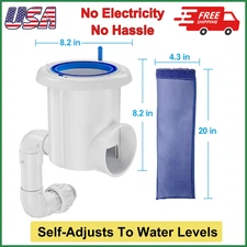 Automatic Pool Skimmer and Cleaner for Inground Pools, Self-Adjusts Water Levels