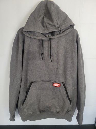 Milwaukee Tools Sweatshirt Men’s Size Large Gray Pullover Hoodie Workwear
