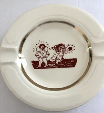 1950s Vintage Naughty Adult Ashtray Little Brave Happy Bush Scalper 5" diameter