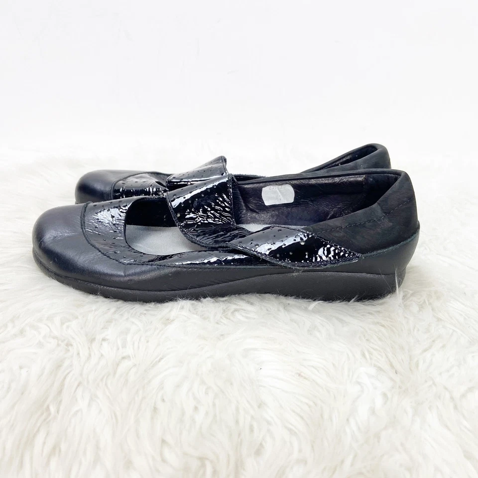 Zapatos planos cómodos Mary Jane de charol negro Noat 41 para mujer Foto 4 de 4