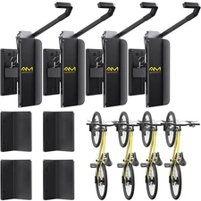Swivel Bike Wall Mount, Metal Wall Bike Rack with Durable Sleeves, 4 Pack