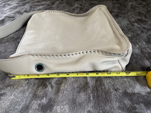Michael Kors Astor Silver Studded Grey Cement Leather Large Hobo - Picture 11 of 13