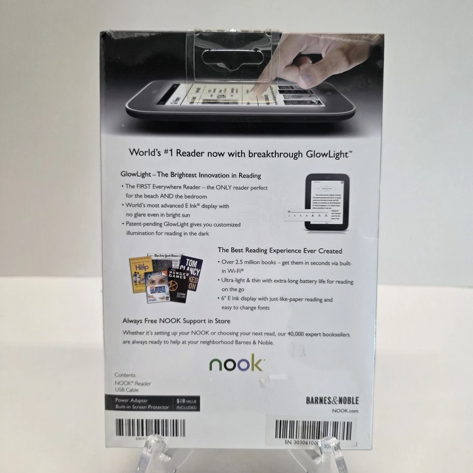 Nook Simple Touch With Glowlight By Barnes & Noble Wi-Fi BNRV350 New & Sealed - Image 2 of 4
