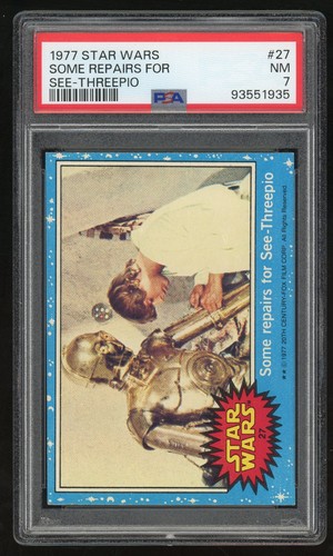 1977 Topps Star Wars #27 Some repairs for See-Threepio — PSA 7