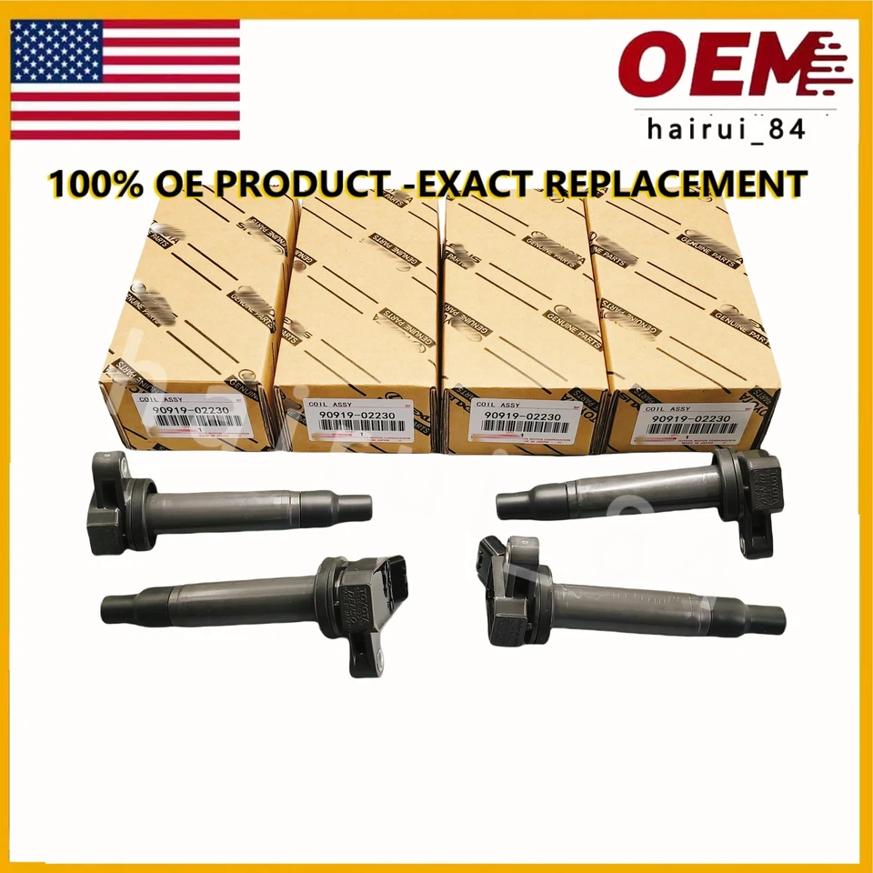 NEW OEM 4pcs Ignition Coils Denso For Toyota Tundra 4.7L V8 90919-02230 673-1303 Foto 3 de 4