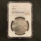 1886-P U.S. MORGAN SILVER DOLLAR - MS 62 - NGC GRADED!