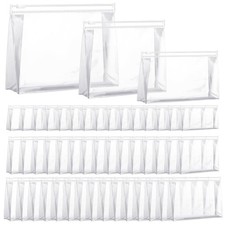Xuniea 50 Pcs Mini Clear Makeup Bag Small Clear Zipper Pouch Travel Plastic C...