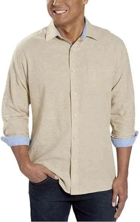 age of wisdom Men's Long Sleeve Button Down Woven Shirt - Size: XXL