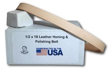 1/2" x 18" Leather Honing  Polishing Belt - Buffing Compound Incl