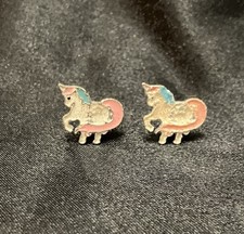 Adorable Unicorn Bright Multi-Color Post Earrings Colorful, Whimsical, Fun