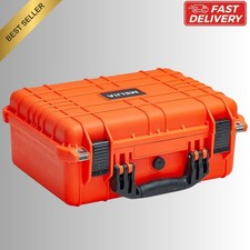 NEW Portable Waterproof Hard Camera Case Foam Drones Pistols 13.35x11.6x6 Orange
