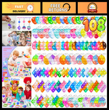 108 PCS Mini Pop Fidget Keychains - Bulk Toys for Kids Birthday Party Favors, Cl