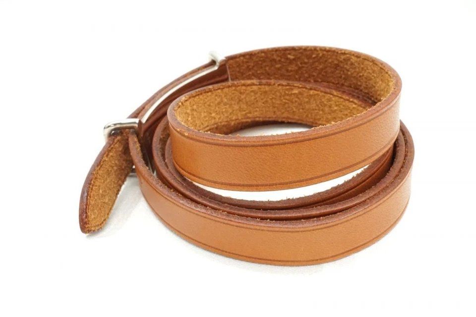 HERMES Api2 4strand Bracelet bangle choker Silver Hardware □H 2004 Brown 4400j - Image 4 of 4