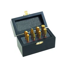 Ingersoll Rand 814TIN Carbide Burr Kit, 8-Piece Set, 1/4" Shank