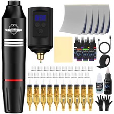 Wireless Tattoo Kit Rotary Machine Pen 10Pcs Cartridges Makeup Tattoo Set Pro