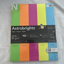 Neenah Astrobrights Color Paper - 24lb - 8.5 x 11 in - 100 sheets - 5 Colors