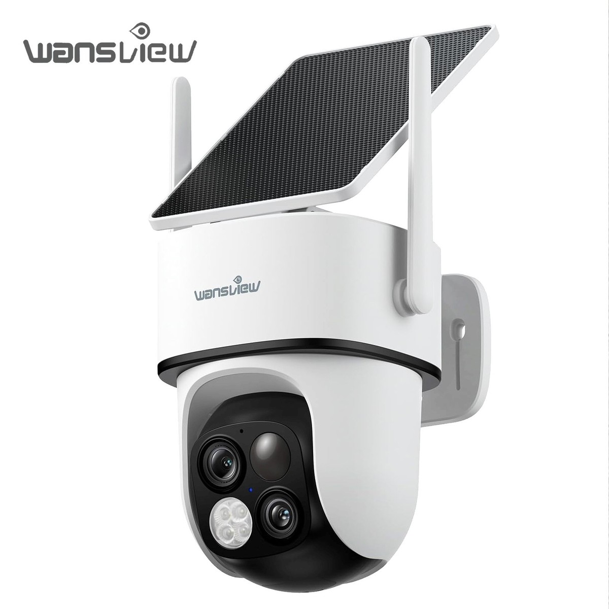Wansview Solar Wireless Security Camera 360°PTZ 2K 3MP Dual-Cam