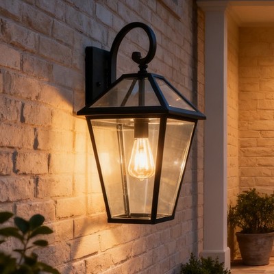 2 Pack 17'' Large Wall Light Outdoor Black Sconce Waterproof Modern Lamp Fixtures