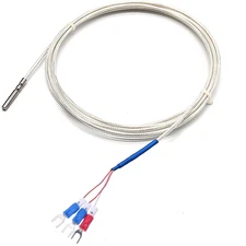 RTD Pt100 Temperature Sensor Probe,  Waterproof Stainless Steel Thermistor Three