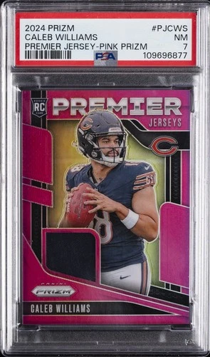 2024 PANINI PRIZM PREMIER JERSEYS PINK PRIZM #PJCWS CALEB WILLIAMS RC PSA 7
