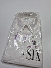After Six Dress Shirt Mens 15.5 36/37 White Pleated French Cuff Formal Tuxedo