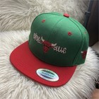 Chicago Bulls NBA Basketball Snapback Cap Hat Green/Red Flat Brim — photo 1