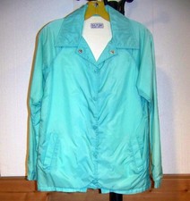 WOMENS VINTAGE TURQUOISE WINDBREAKER JACKET SIZE SMALL 
