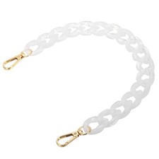 15 Inch Acrylic Chain Purse Strap Replacement Luxury Handbag Strap, Light White