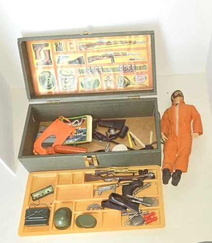 Original Vintage 1964 GI Joe Doll Lot In Wooden Box