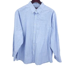 Roundtree & Yorke Trademark Shirt Mens XL Blue Button Up Long Sleeve Preppy