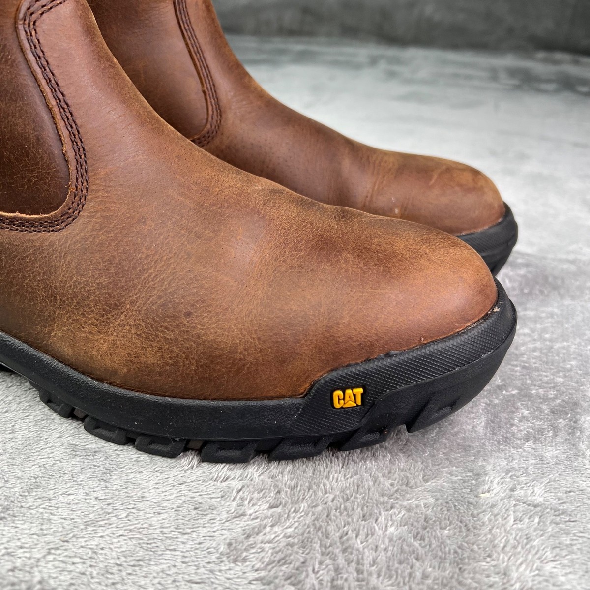 Caterpillar Work Boots Mens 7 Summer Brown Drawbar Pull-On Steel Toe New‎ Amazon.com | Cat Footwear Men main image 4