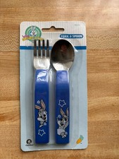 VTG Baby Looney Tunes Kids Toddler Spoon Fork Set 1997 Warner Gerber Bug Bunny