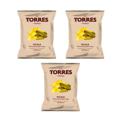 3x Torres Tapas Kartoffelchips Gurken Geschmack 125g Spanische Gourmet Chips ...