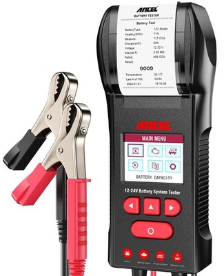 BST600 Car Battery Tester with Printer 12V/24V 100-2000CCA Battery Charging Test