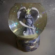 Purple Angel Glitter Globe Music Box Joy To The World