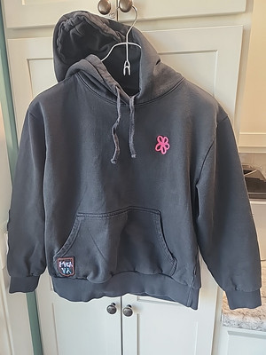 Rvca ~ Women s  Black Hoodie~ARTIST NETWORK PROGRAM~Mark Oblow Patch - size Xs