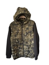 Under Armour Hybrid Puffer Jacket Kids Youth XL Green Camo Full Zip Hooded