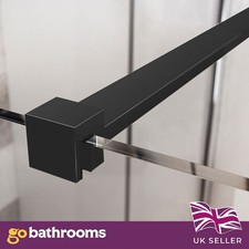 Black 1200mm Shower Screen Support Arm Wet Room Brass Extensions Support Bar