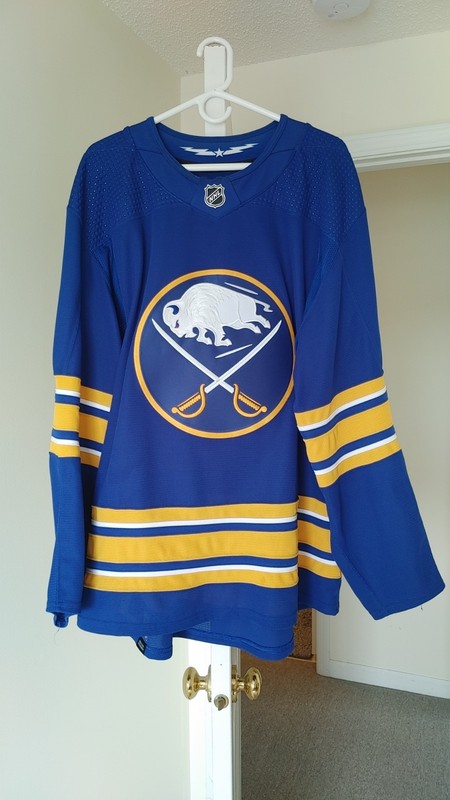 NHL Adidas 2021-22 Buffalo Sabres Game Worn Home Jersey Ethan Prow 56