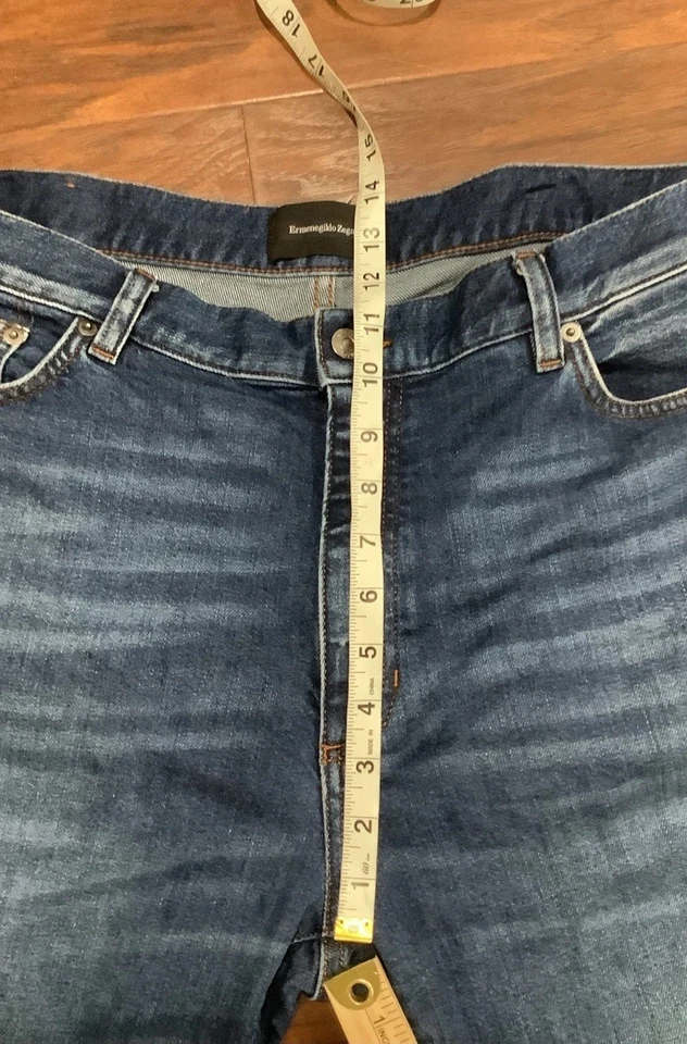 Ermenegildo Zegna 直筒尺寸 38 男式蓝色牛仔裤设计师 — 第 3/4 张图片