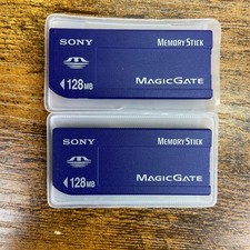 2x Sony 128MB Memory Stick /Magicgate MS Card for Sony Old Camera PSP Recorder