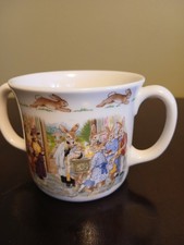 Vintage Royal Doulton Bunnykins Double Handle Mug Celebrate Your Christening
